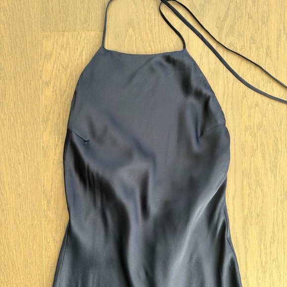 Reformation Jeany silk navy blue maxi halter dress - SMALL PETITE - with tags - Picture 5 of 9